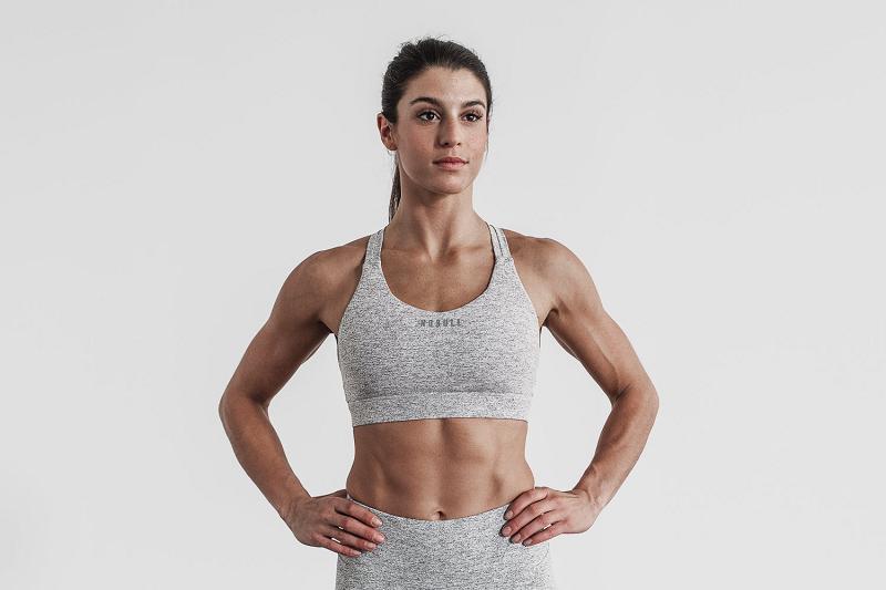 Women's Nobull Pace (PLUSH Heather) Sports Bra Grey | SG A3191H